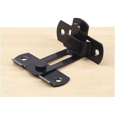 Verrou de porte à angle droit 90° – Acier inoxydable poli argenté – Pour portes coulissantes et fenêtres – Installation facile (1/5)