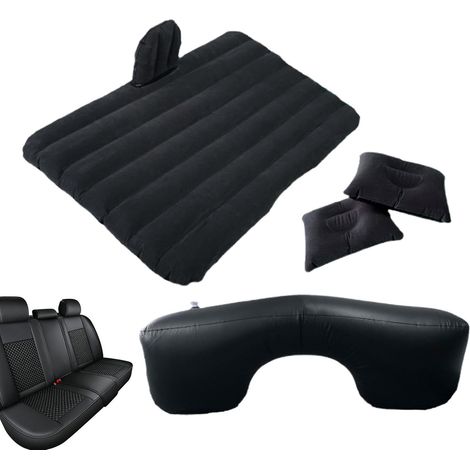 Thickened Car Air Mattress Inflatable Travel Mattress Double Sided Flocking SUV Mattress with 2 Pillows Portable Travel Bed for SUV Trunk and Rear Seat for Ultimates Comfort Road Trips (1/5)