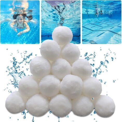 BUNTHAUS 900g Boules de Filtre de Piscine,Boule Filtration Piscine Remplace 32kg Sable pour Filtre Piscine,Média Filtre à Fibres pour Piscine,Balles Filtrantes pour Les systèmes de Filtration (900, Gr (1/4)