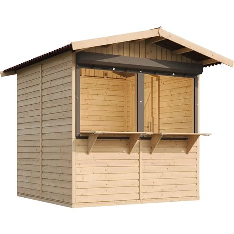 Capanno in Legno, Capanno Espositore in Legno, Chiosco in legno da giardino per bar 253x263cm/4 m2 - TIMBELA M149Z