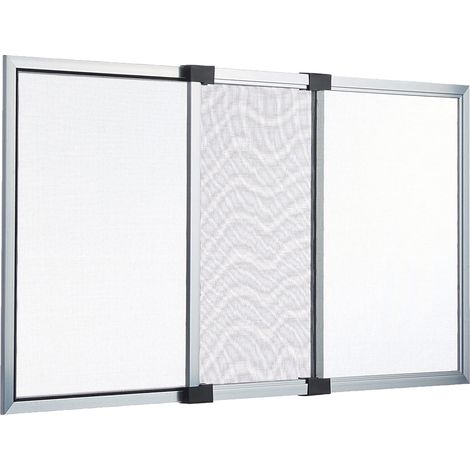 ZANZARIERA ESTENSIBILE PANNELLO TELAIO IN ALLUMINIO 50x70-133cm BIANCO/GRIGIO, "Grigio"