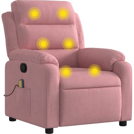 Massagesessel Rosa Samt vidaXL