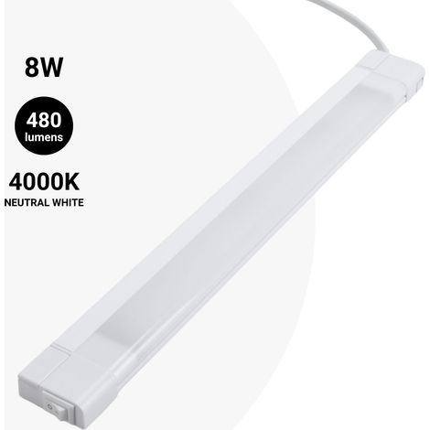 Réglette LED sous meuble cuisine 8W - 50cm - Blanc Neutre (1/5)