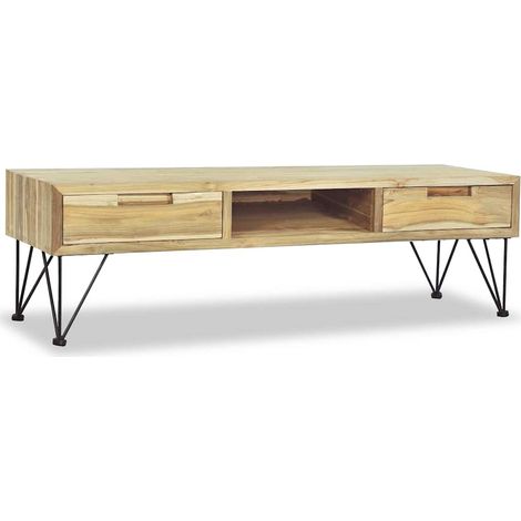 Mueble de TV de teca maciza 120x35x35 cm vidaXL (1/5)