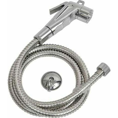 Kit Douchette de toilette 1 Jet avec Flexible 120 cm et Support mural en Acier inoxydable (1/3)