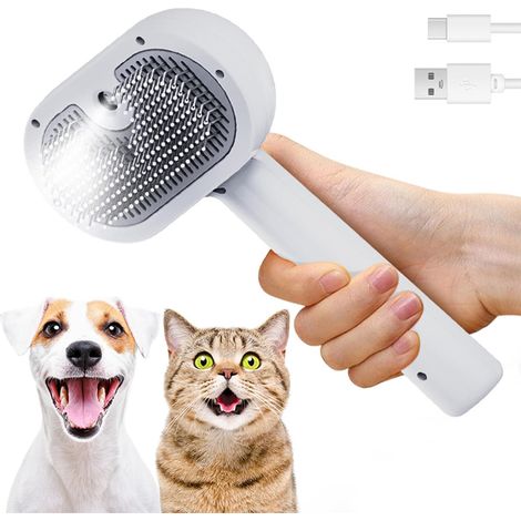 Brosse Chat à Vapeur 3 en 1 Avec Chargeur USB C - Brosse De Toilettage et Massage Pour Chats à Poils Courts et Longs (1/5)