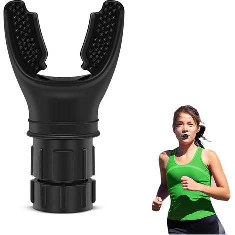 Breathing Trainer, Entraineur Respiratoire avec Résistances Réglables, Appareil d'exercice Respiratoire pour Amélioration Lung Flexer et Cardio Sport, Appareil d'exercice Pulmonaire (Noir) (1/5)