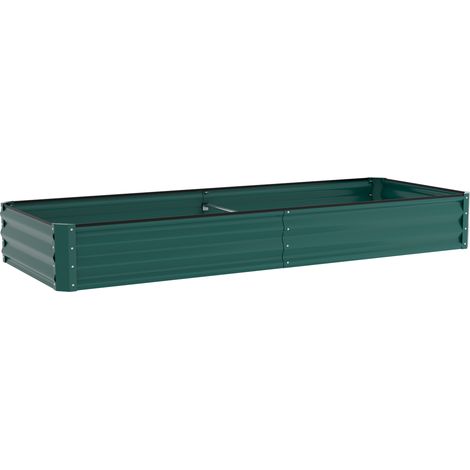 SWANEW Hochbeet 240 x 90 x 60 cm Verzinkter Stahl Grün -Hochbeet - Balkonbepflanzung - Terrassenbepflanzung - Gemüsegarten - Kräutergarten (1/5)