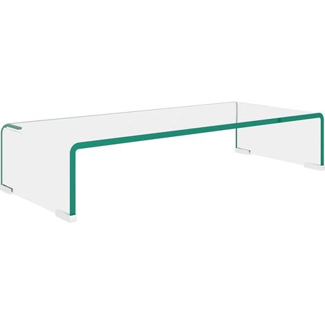 vidaXL Soporte para TV/Elevador monitor cristal claro 60x25x11 cm (1/2)