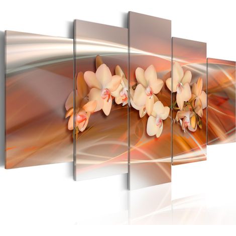 Tableau Imprimé "Orchidée avec des Nuances Gris" 50 x 100 cm (1/2)