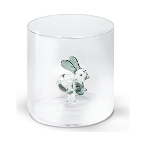 WD LifeStyle Bicchiere Vetro Borosilicato Cc 250 ml Decoro Coniglio