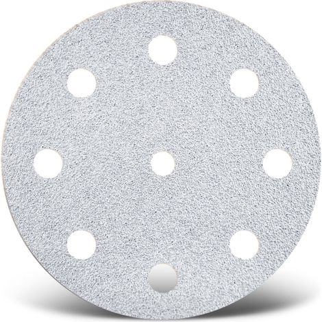 MENZER White Klett-Schleifscheiben, 125 mm, 9-Loch, f. Exzenterschleifer, Normalkorund (50 Stk.) K120
