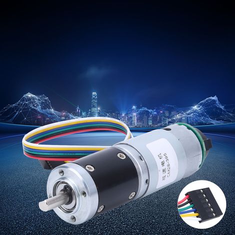 12V 330 U/min Metall-Gleichstrom-Getriebemotor mit Encoder (1/5)