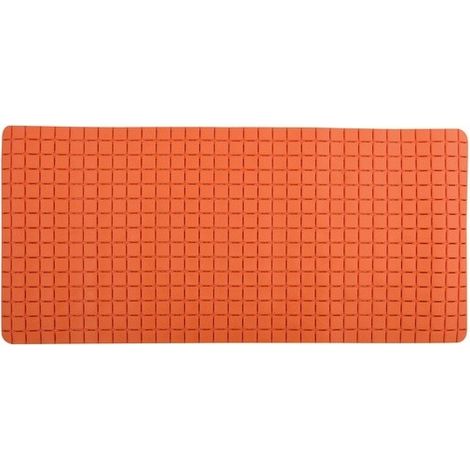 Alfombra de bañera antideslizante caucho reciclable QUADRO 36x76cm Naranja MSV (1/5)