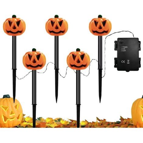 Guirlande Lumineuse à Piquet Déco Halloween Étanche à Piles Guirlandes Lumineuses Effrayantes à Piquet pour Jardin Terrasse Pelouse Parterre de Fleurs Fête de Vacances (1/5)
