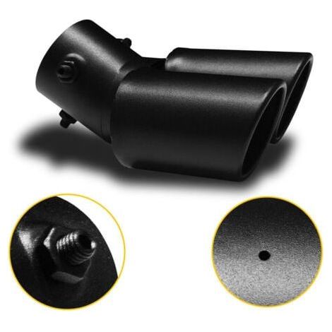 1 embout de silencieux d'échappement arrière de voiture noir, accessoires en acier inoxydable mat (1/5)