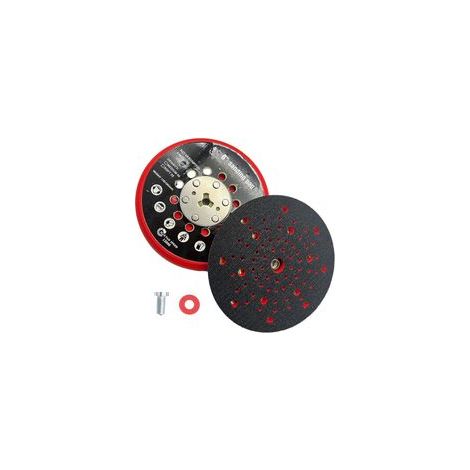 Disque de Ponçage 148mm, Plateau Ponceuse, Plateau de Poncage, Plateau Ponceus Multihole Compatible Ponceuses Electriques pour Bosch RSM6045, GEX 34-150, GEX 40-150, avec Vis et Joint Rouge (1/5)