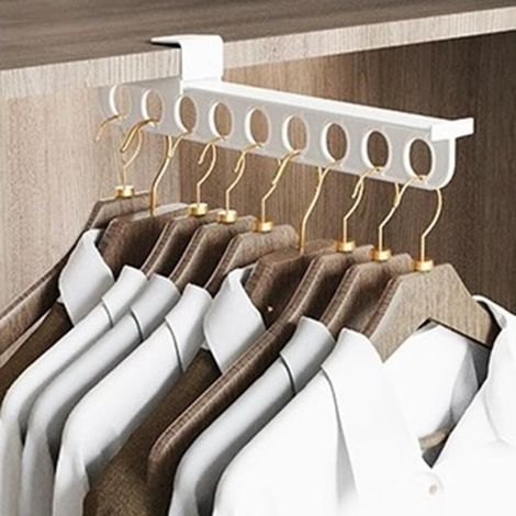 TrAdE Shop Traesio - Gancio Per Grucce Appendiabiti Pantaloni Sciarpe Organizzatore Salvaspazio Resistente - (1/5)