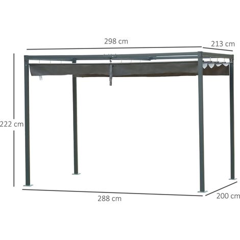 Tienda easycomfort gazebo 3x2m toldo deslizante impermeable (1/3)