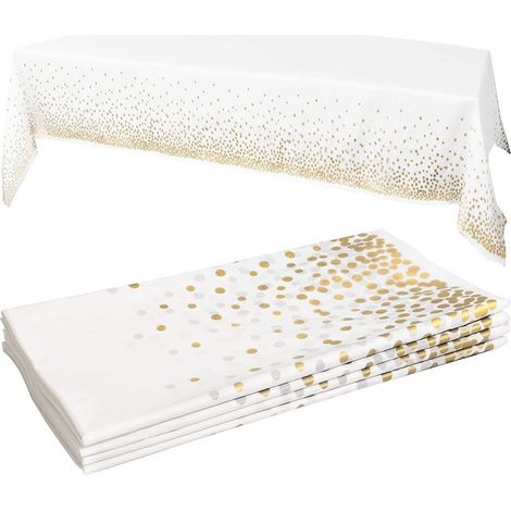 4 Pièces Nappes Jetables Halloween,Nappes Imperméables Blanc Nappe de Table Fête Protection Décoration de Table Rectangulaires 137 274 cm pour Picnic,Exterieur,Jardin,Anniversaire (1/5)