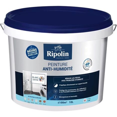 Feuchtigkeitsschutzfarbe - RIPOLIN - 424185 - Weiß - Satin - 10 L