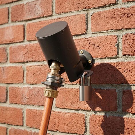 Système de verrouillage du robinet extérieur - Empêche l'utilisation non autorisée et le vandalisme, et est facile à installer, verrouillage du tuyau d'arrosage et du boîtier - Économie d'eau (1/5)
