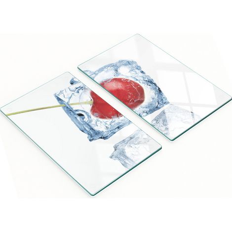 Dekorative Glas-Küchenschneidebretter mit Kirscheis-Motiv, 2 x 30 x 52 cm (1/5)