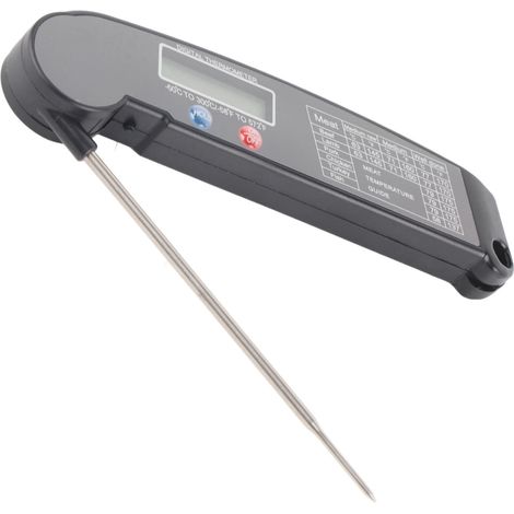 Intelligentes, faltbares digitales elektronisches Lebensmittelthermometer mit Direktanzeige, schwarz (1/5)