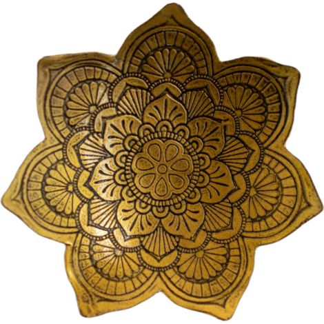 Signes Grimalt Portavelas Regalo  Plato Portavelas Complementos Natura Dorado 15x15x3cm 36350