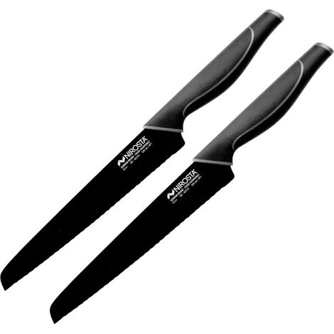 Set de 2 couteaux à pain dentelé en inox Nirosta Black Edition (1/3)