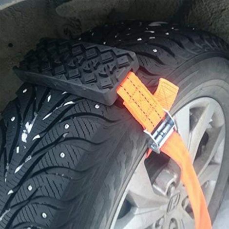 Plaque d'évacuation voiture antidérapante surface irrégulière sangle flexible force traction élevée serrage rapide portable 1 bande (1/5)