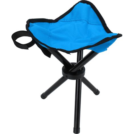 Tabouret de Camping Pliable Léger, Siège Trépied Portable pour Randonnée Chasse Pêche Voyage Bleu (1/5)