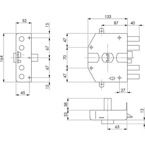 Serratura Elettrica da Applicare Triplice Art 682 Sx Cilindro Yale 70 mm