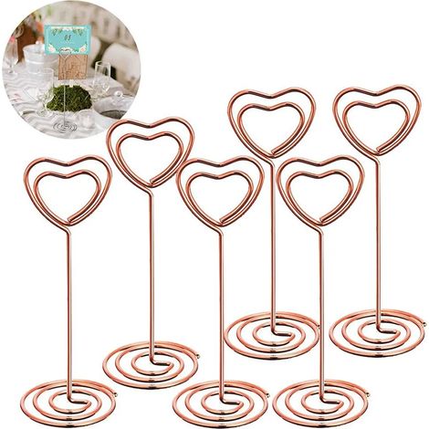 12 portatarjetas con forma de corazón, portafotos, portatarjetas de lugar para bodas, portanotas, portatarjetas de asiento, portanúmeros de mesa (1/5)