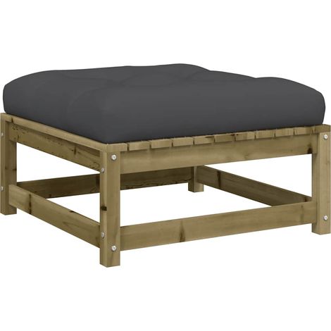 Repose-pied de jardin,Tabouret de jardin avec coussin bois de pin imprégné CFW68097 (1/5)