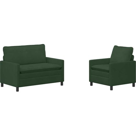 Set di divani 2 pcs Verde Giungla Tessuto vidaXL (1/5)