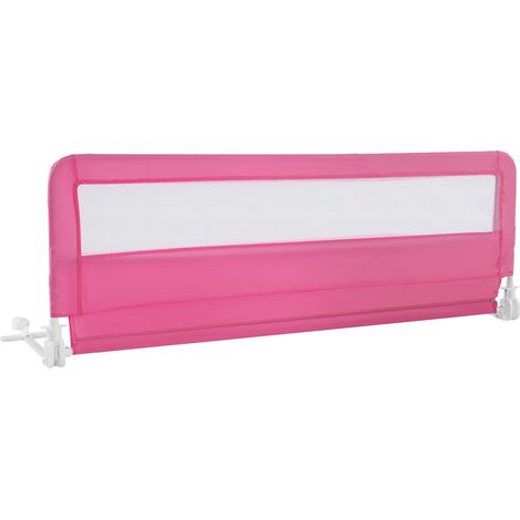 COSTWAY Toddlers Bed Rail Guard 150CM Foldable Baby Bed Rail-Pink