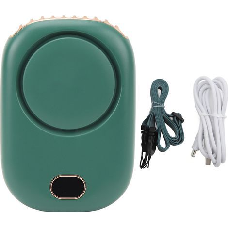 Tragbarer Nackenventilator mit USB-Ladefunktion, blattlos, große Windstärkeanzeige, kleiner, dunkelgrüner Nackenventilator ohne Rotorblätter (1/5)