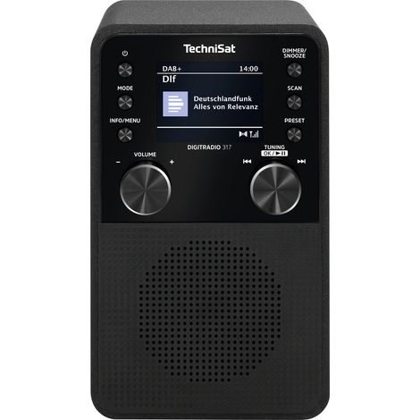 TechniSat DIGITRADIO 317 Tischradio DAB+, FM UKW, DAB+, Bluetooth®, AUX Weckfunktion Schwarz (1/5)