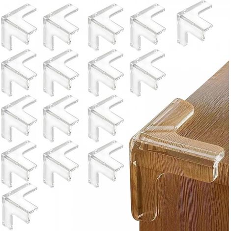 16 pièces (323232mm) de protections d'angle en silicone autocollantes transparentes en forme de T pour protéger votre bébé des dommages (1/5)