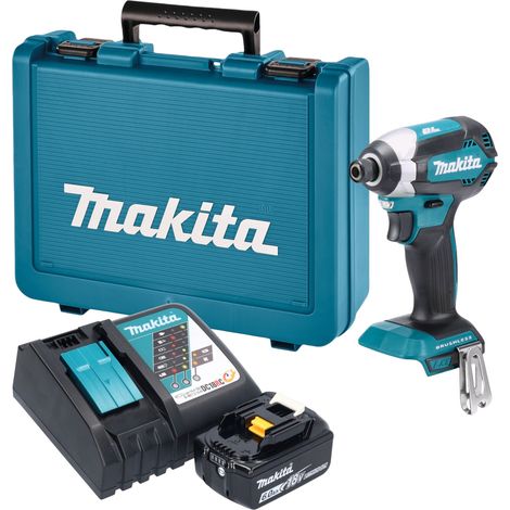Visseuse à chocs sans fil Makita DTD 153 RG1E 18 V 170 Nm 1/4" sans balais + 1 batterie 6,0 Ah + chargeur + mallette (1/5)