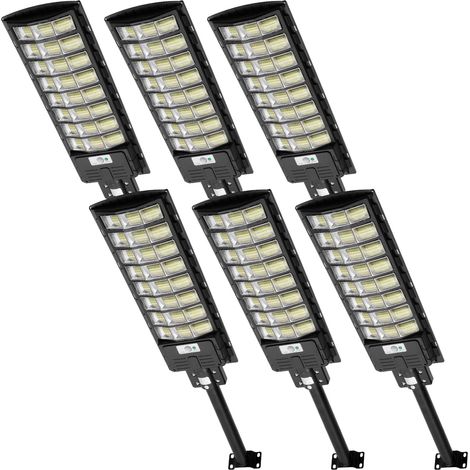 2 Packs 600W Réverbère Solaire Extérieur, Lampe Solaire à LED avec Détecteur de Mouvement et Télécommande, Projecteur Solaire IP65 étanche, 6500K Spot Solaire Extérieur Minuterie Pour Jardin (1/5)