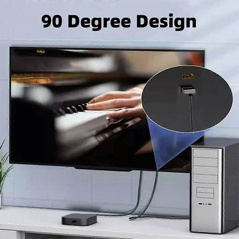 Câble vidéo 4K 60 Hz avec rallonge coudée mâle-mâle pour jeux vidéo (1/4)