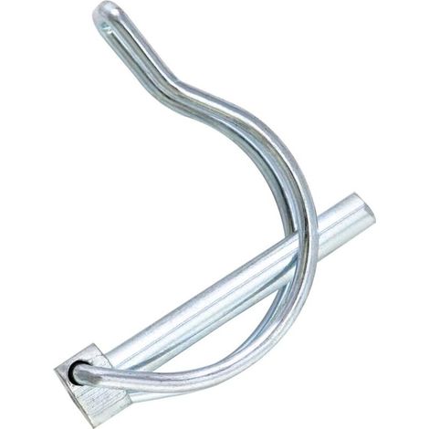 10 perni di bloccaggio a forma di D, perni di sicurezza in acciaio al carbonio zincato per giardini, prati e rimorchi - 6 x 45 mm (1/4)