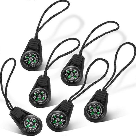 Lot de 100 mini-boussoles de survie pour le camping et la randonnée, à remplissage liquide, pour bracelets, colliers et clés en paracorde.