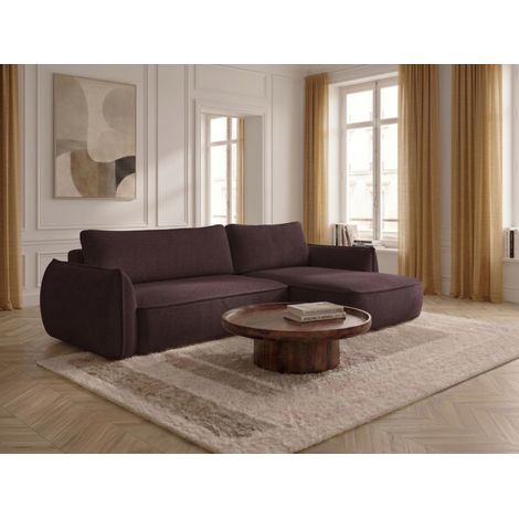BOBOCHIC - Canapé d'angle convertible réversible ESMEE tissu chenille Réversible Violet (1/5)