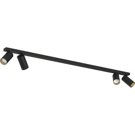 Plafonnier barre Nowodvorski MONO 4 spots GU10 noir/or (1/2)