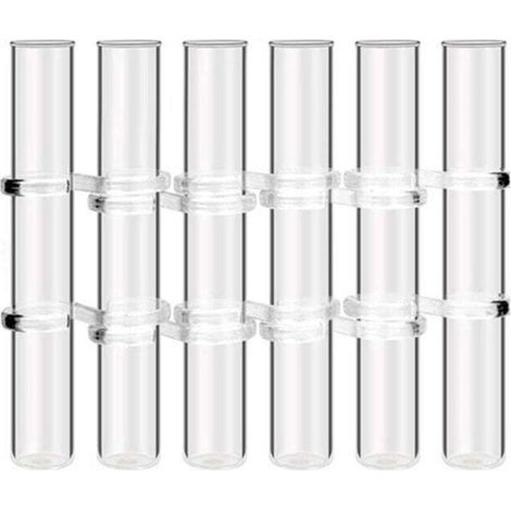 Lot de 6 tubes à essai en verre transparent pour vase à fleurs à charnière, pour décoration intérieure, taille L