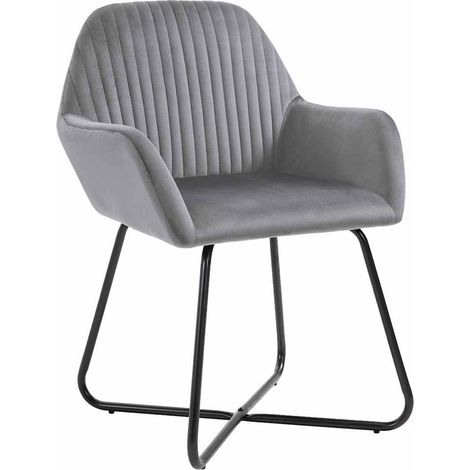Maison Exclusive - Sillas de comedor 6 unidades terciopelo gris (1/5)