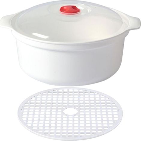 Cuiseur vapeur pour micro-ondes, récipient alimentaire de cuisine, bol vapeur avec couvercle, bol de cuisson avec poignée anti-brûlure, accessoires pour micro-ondes, cuiseurs vapeur pour four (1/5)